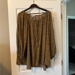 Meri Skye Brand Women's Floral Top - Brown. Size 4x